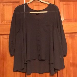 Sheer high low shirt